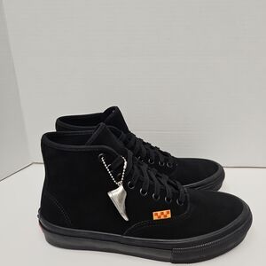 Vans Black High-Top Sneakers with Yellow and Red Details